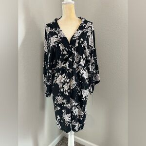 Spiritual Gangster Maya Kimono Black Floral Robe